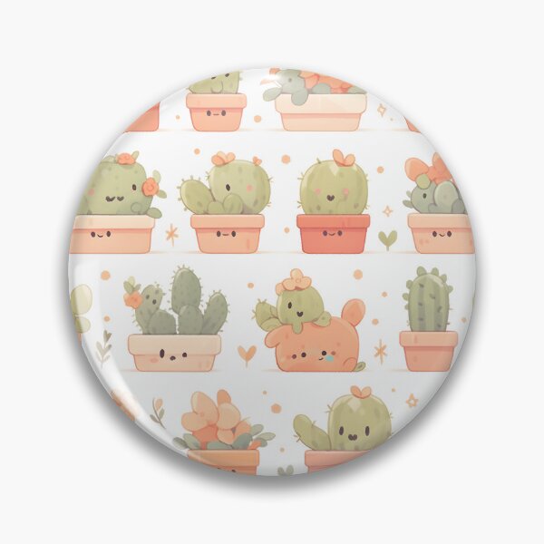 Item preview, Happy Green Cactus Kawaii Illustrate Of Pretty Cactusses Pattern designed and sold by 18tokwa.
