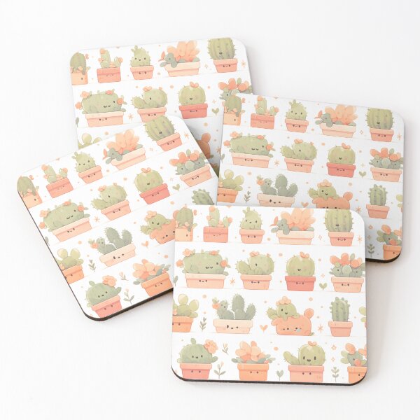 Item preview, Happy Green Cactus Kawaii Illustrate Of Pretty Cactusses Pattern designed and sold by 18tokwa.