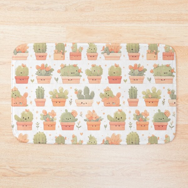 Item preview, Happy Green Cactus Kawaii Illustrate Of Pretty Cactusses Pattern designed and sold by 18tokwa.