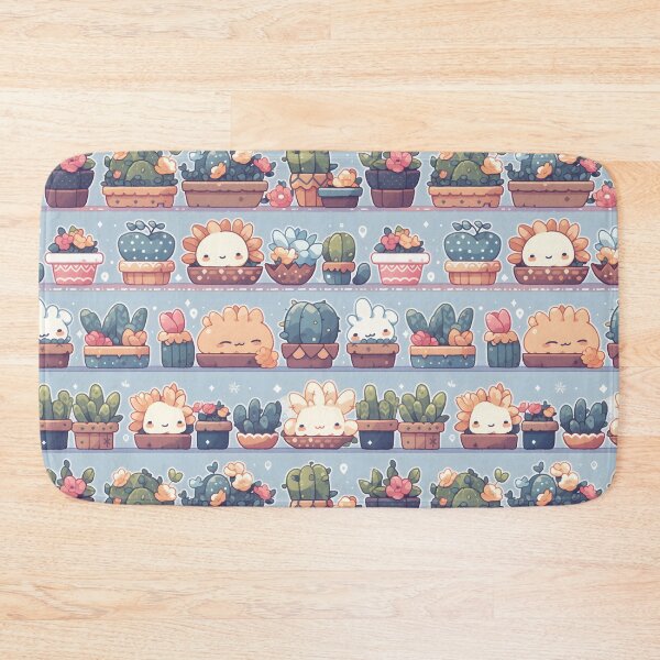Item preview, Blue Theme Happy Cactus Kawaii Pretty Cactusses Pattern designed and sold by 18tokwa.