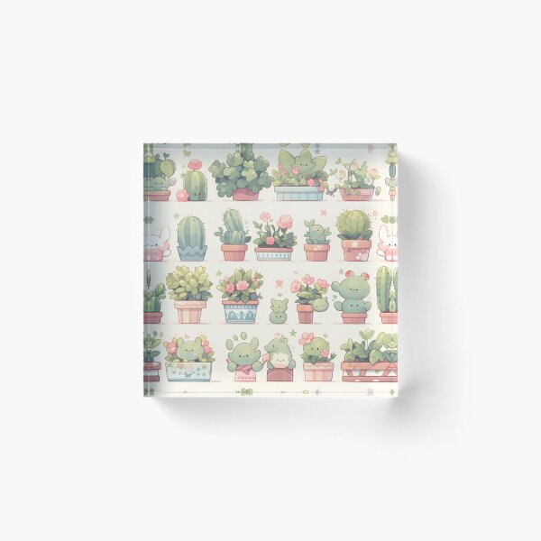 Item preview, Cactus Kawaii Pretty Cactusses Green Pattern designed and sold by 18tokwa.