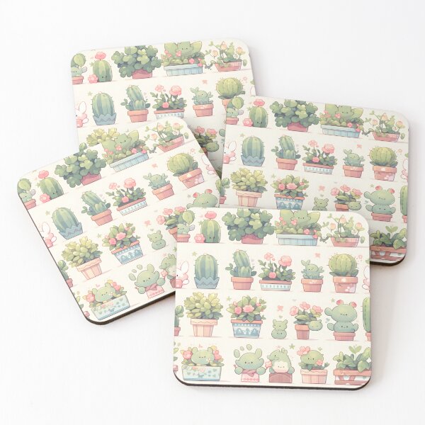 Item preview, Cactus Kawaii Pretty Cactusses Green Pattern designed and sold by 18tokwa.
