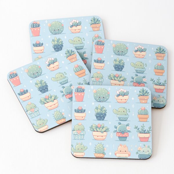 Item preview, Blue Theme Of Cactus Kawaii Pretty Cactusses Pattern designed and sold by 18tokwa.