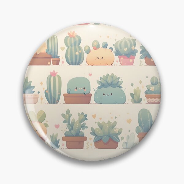 Item preview, Chubby Boo Happy Cactus Kawaii Pretty Cactusses Pattern designed and sold by 18tokwa.