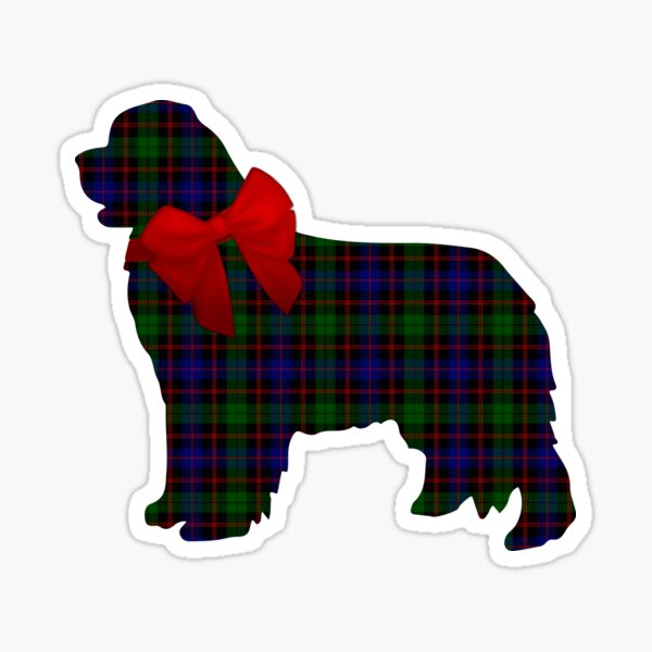 Scottish Newfoundland Dog with Morrison Plaid Sticker