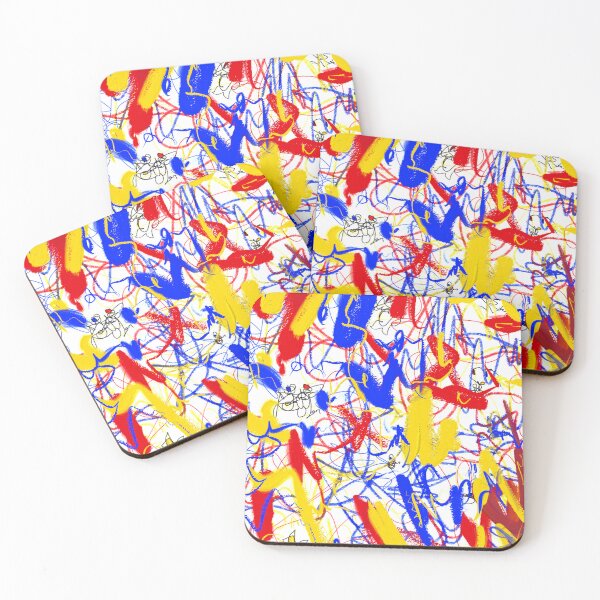 Item preview, Red Blue Yellow Scribble Abstract Doodle Messy Modern designed and sold by hopecope.