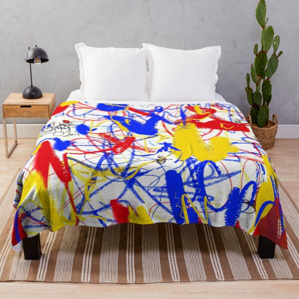 Item preview, Red Blue Yellow Scribble Abstract Doodle Messy Modern designed and sold by hopecope.