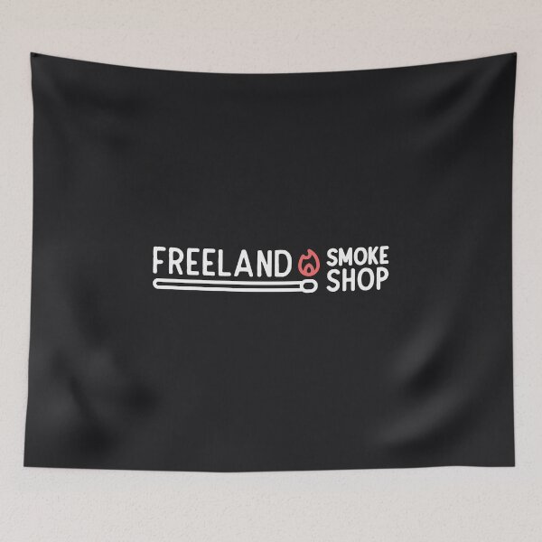 Item preview, Freeland Smoke Shop Logo - White designed and sold by nacforit.