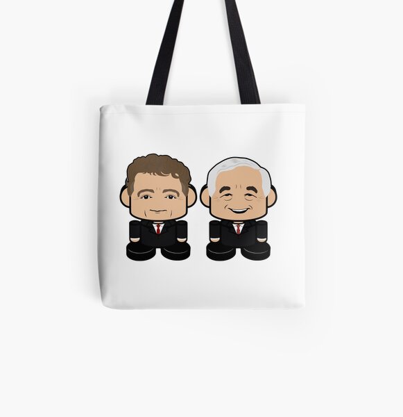 Rude Paul & Randy Daddy: Greater Together Politico'bot Toy Robots All Over Print Tote Bag