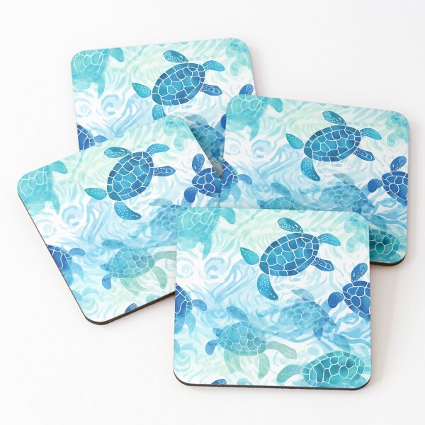 Item preview, sea turtle blue sea designed and sold by Loveanddraw.