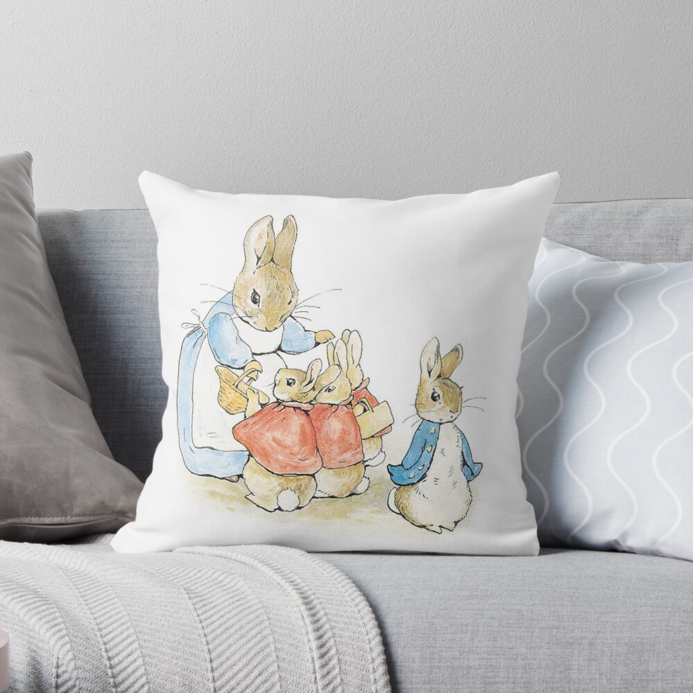 16X16 Beatrix Potter Cushion Throw Pillow Traditional Design 