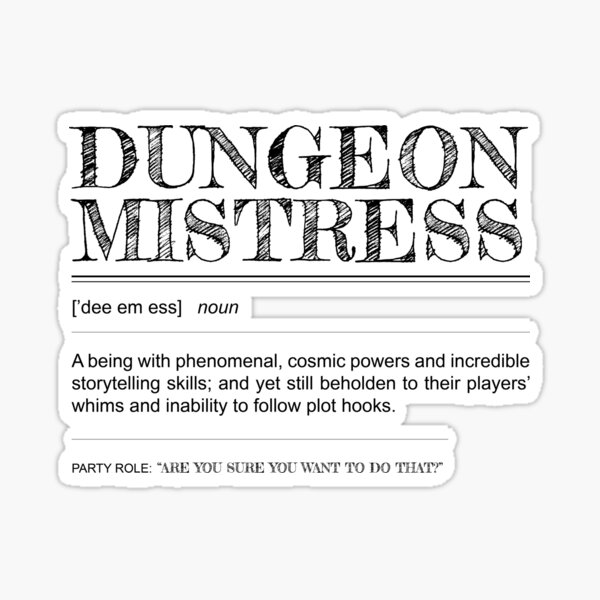 Dungeon Mistress Master Definition Sticker