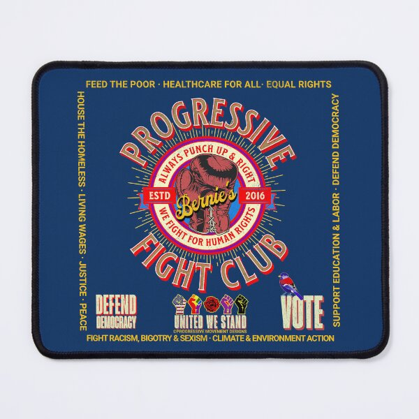 Item preview, PMD01019 Progressive Movement Designs Bernies Progressive Fight Club V4 boxing gloves design shows you support human rights democracy progressive goals for Progressives Democrats Independents designed and sold by ProgressiveLeft.