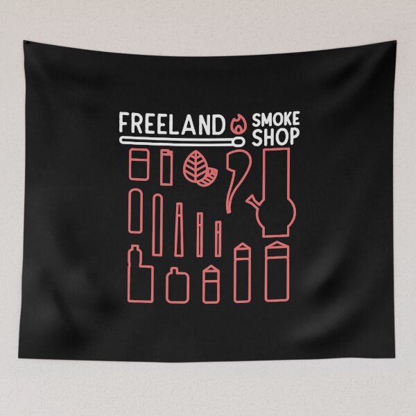 Item preview, Freeland Smoke Shop Logo Graphic - White designed and sold by nacforit.