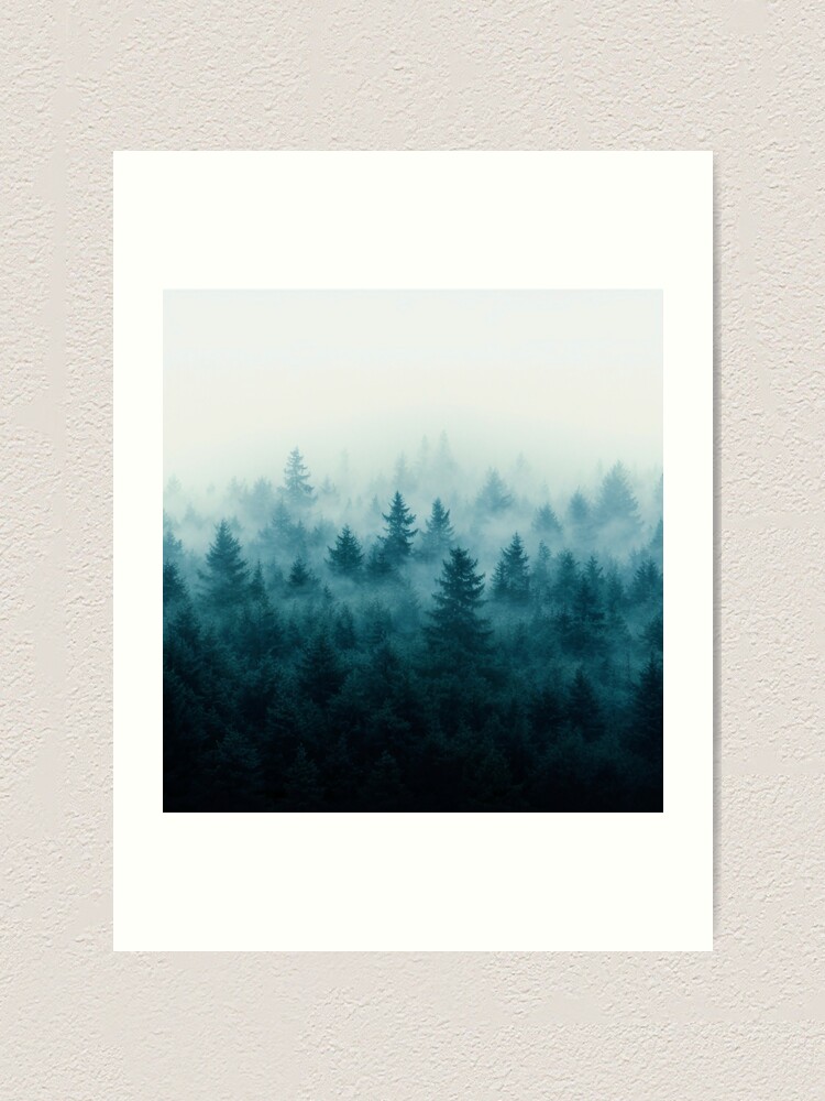 Wall Poster Realistic Taiga Forest 