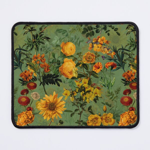 Item preview, Green Vintage Botanical Summer Roses Garden NightGarden  designed and sold by UtArt.