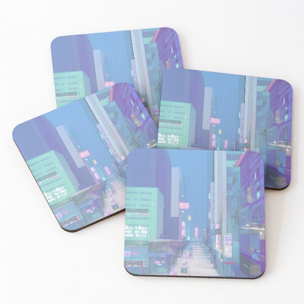 Item preview, Pastel Pink and Blue Dreamy Tokyo Cityscape designed and sold by diamondmilk.