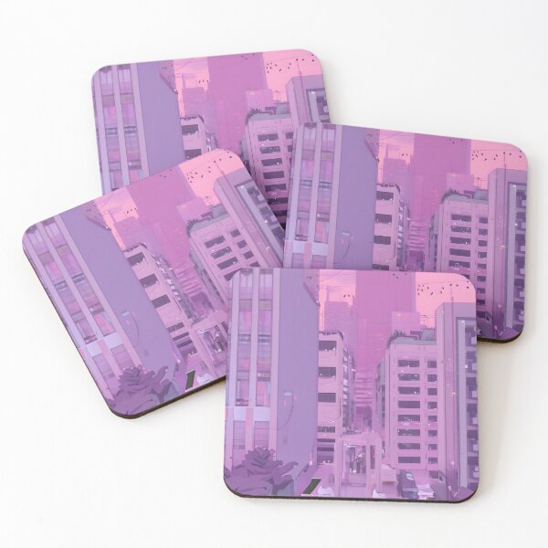 Item preview, Pastel Pink and Purple Dreamy Tokyo Cityscape designed and sold by diamondmilk.