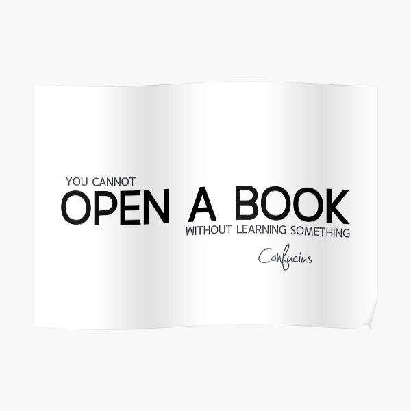 open a book - confucius Poster