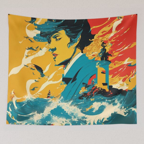 Item preview, Oceanic Expressions - Exploring Abstract Portraits Amidst the Sea designed and sold by DimHel2.
