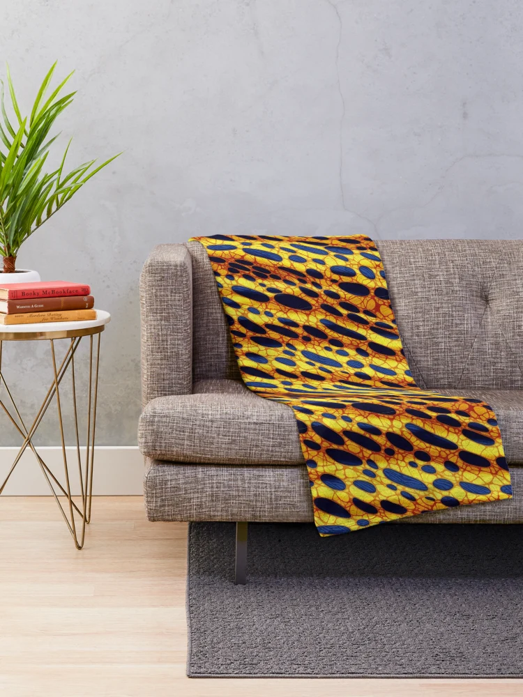 Thumbnail 2 of 6, Throw Blanket, Abstract Yellow and Blue pattern designed and sold by Rothnaric.