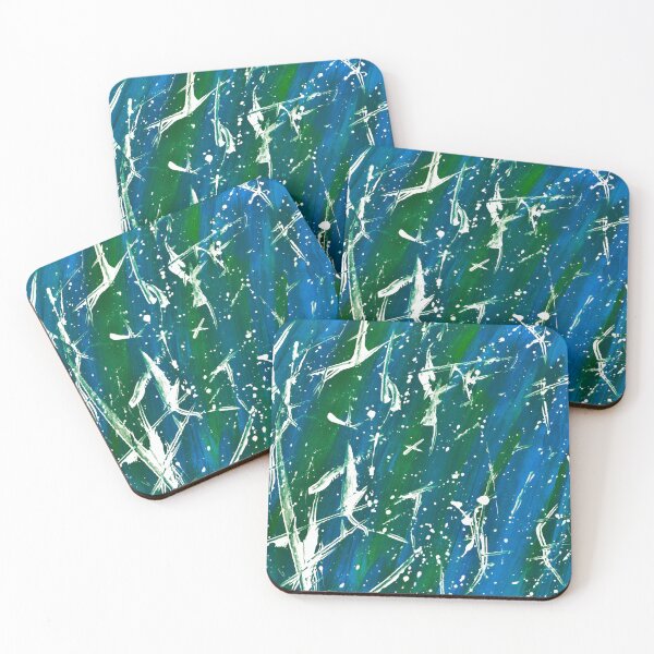Item preview, Abstract Brushstroke Palette Knife Splatter Painting Green designed and sold by abstractwhimsy.