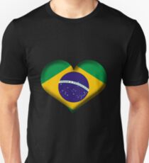 Brazil Heart Flag Unisex T-Shirt