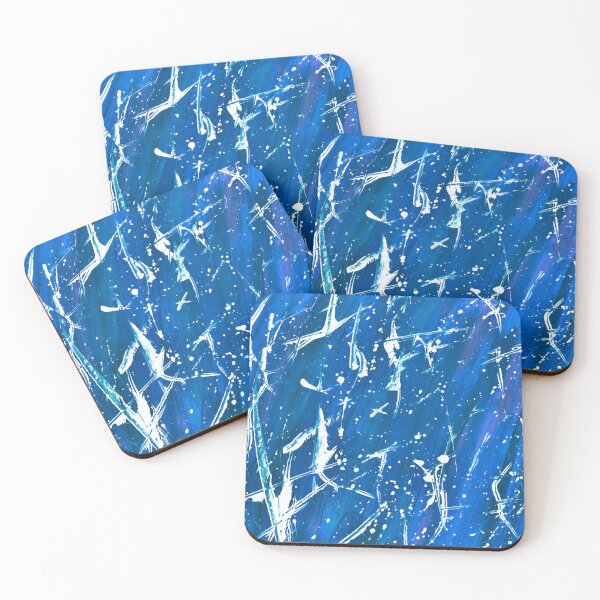 Item preview, Abstract Brushstroke Palette Knife Splatter Painting Blue designed and sold by abstractwhimsy.
