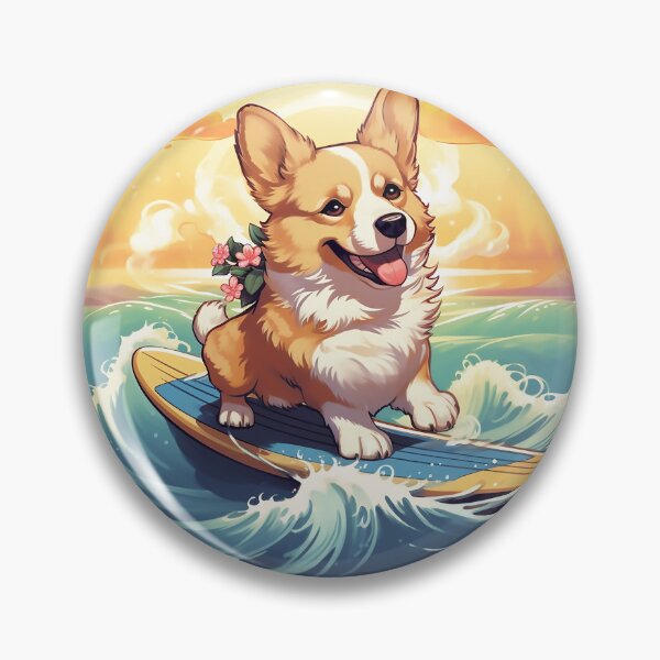 Item preview, Surfing Corgi Pup designed and sold by Kona Cat Creationz.