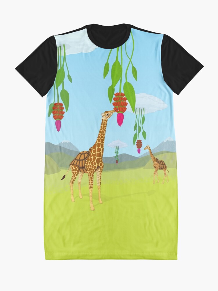 Alternate view of Giraffe, Tortoise? Girtoise! Graphic T-Shirt Dress