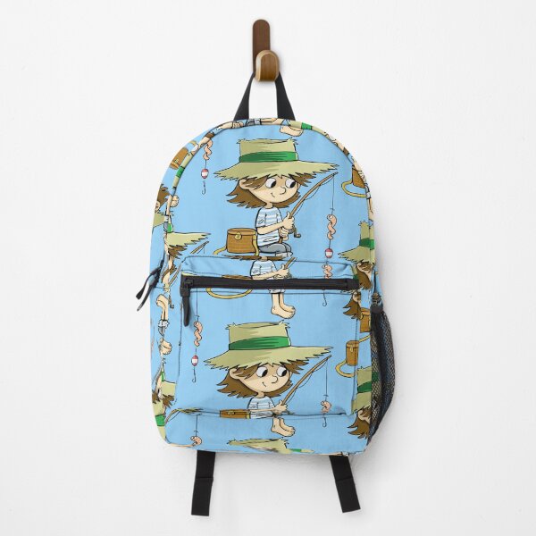 Item preview, boy with a fishing rod is fishing and worms designed and sold by duxpavlic.