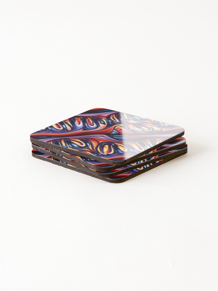Thumbnail 4 of 5, Coasters (Set of 4), Abstract art pattern designed and sold by Rothnaric.