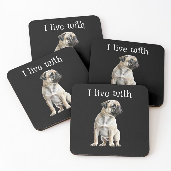 Item preview, I live with Pug Dog designed and sold by World-animals.