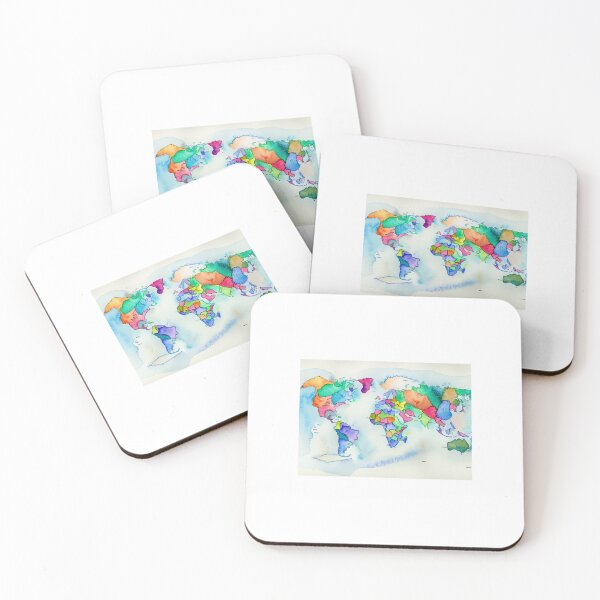 Item preview, watercolor world map designed and sold by camillefct.