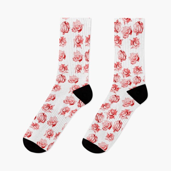 Item preview, Bright red painted roses on white designed and sold by FlowerandDesing.