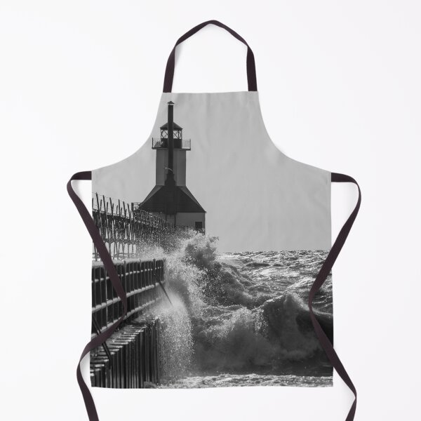 Item preview, Fierce Waves At St Joseph Grayscale designed and sold by mljdwhite.