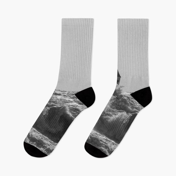 Item preview, Fierce Waves At St Joseph Grayscale designed and sold by mljdwhite.