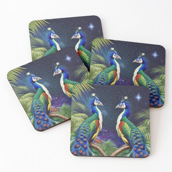 Item preview, Peacock, cosmic neon colorful peacocks designed and sold by casaai.