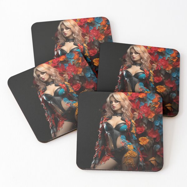 Item preview, Pretty woman with multicolored flowers By Jonathan P. and AI designed and sold by JonathanP514.