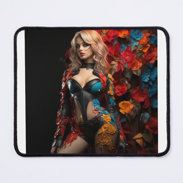 Item preview, Pretty woman with multicolored flowers By Jonathan P. and AI designed and sold by JonathanP514.