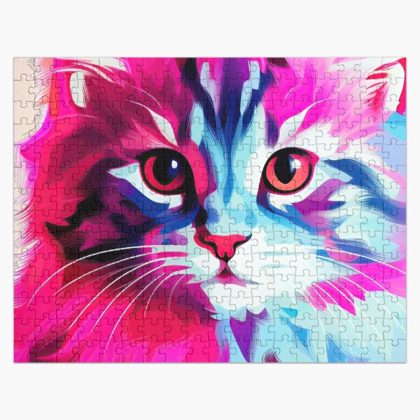 Neon Cat Jigsaw Puzzle