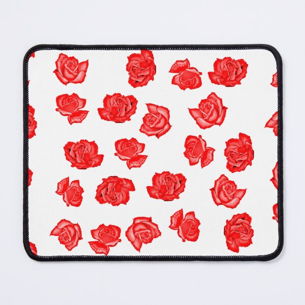 Item preview, Very red and small roses on white designed and sold by FlowerandDesing.