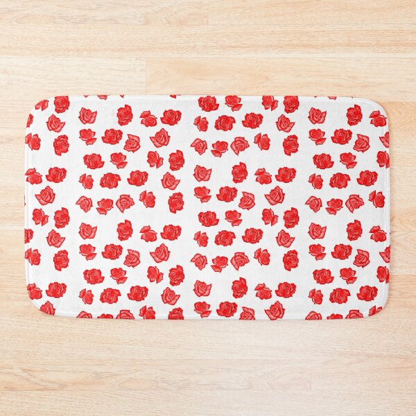 Item preview, Very red and small roses on white designed and sold by FlowerandDesing.