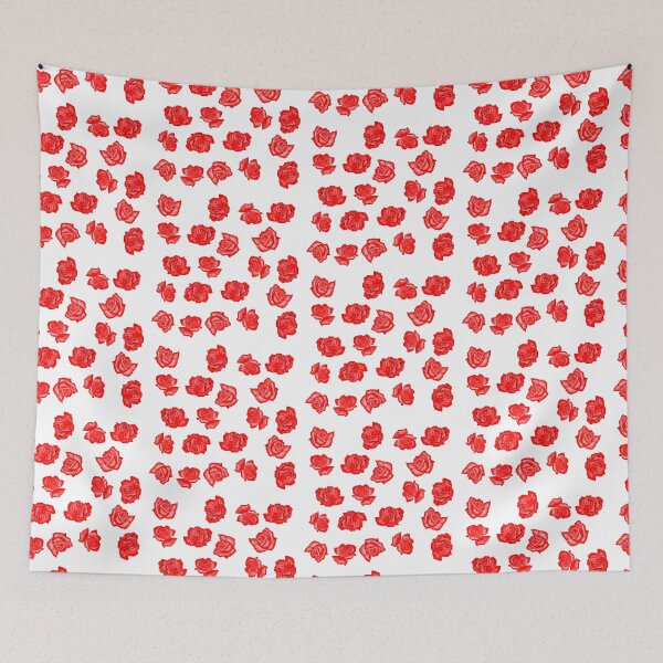 Item preview, Very red and small roses on white designed and sold by FlowerandDesing.