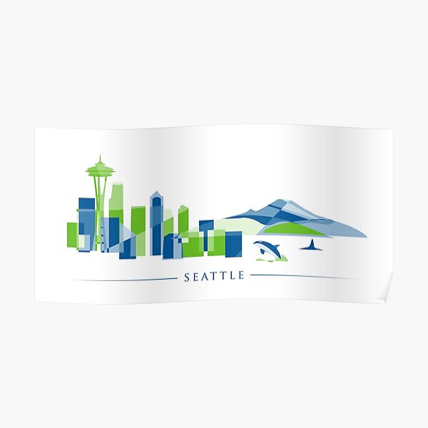 Seattle Skyline | Poly Poster