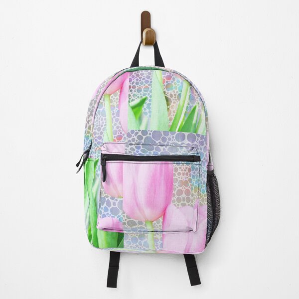 Item preview, Three Pink Tulips Flower Art designed and sold by Sharon Cummings Art.