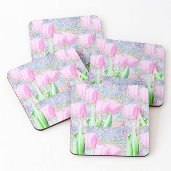 Item preview, Three Pink Tulips Flower Art designed and sold by Sharon Cummings Art.
