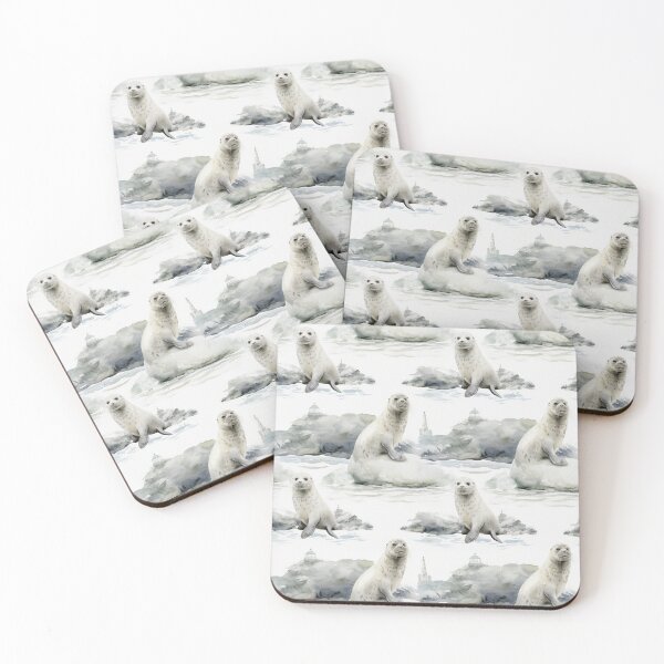 Item preview, Harbour Seal Seamless Pattern Design designed and sold by CaledoniArt.