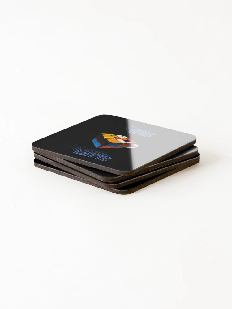Thumbnail 4 of 5, Coasters (Set of 4), Code-a-latte, code latte, cube designed and sold by FashCode.