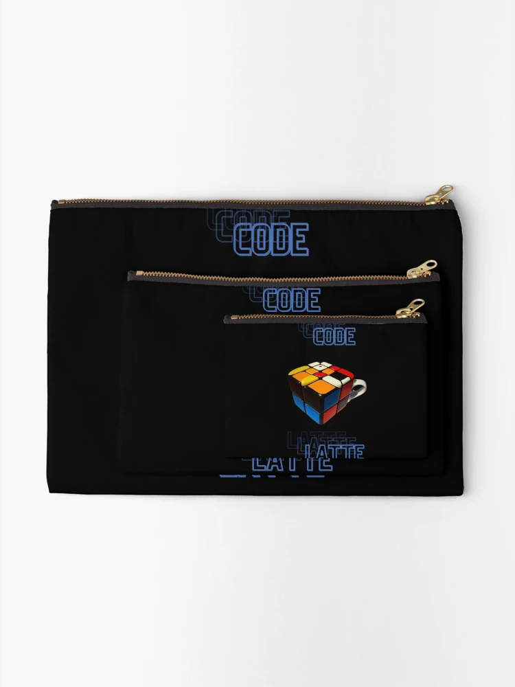 Thumbnail 2 of 4, Zipper Pouch, Code-a-latte, code latte, cube designed and sold by FashCode.